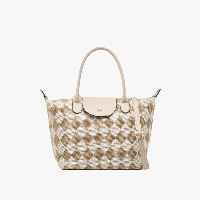 Bessie London Checked Tote Bag for Women